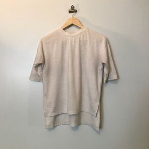 Mock Neck Split Hem Tee